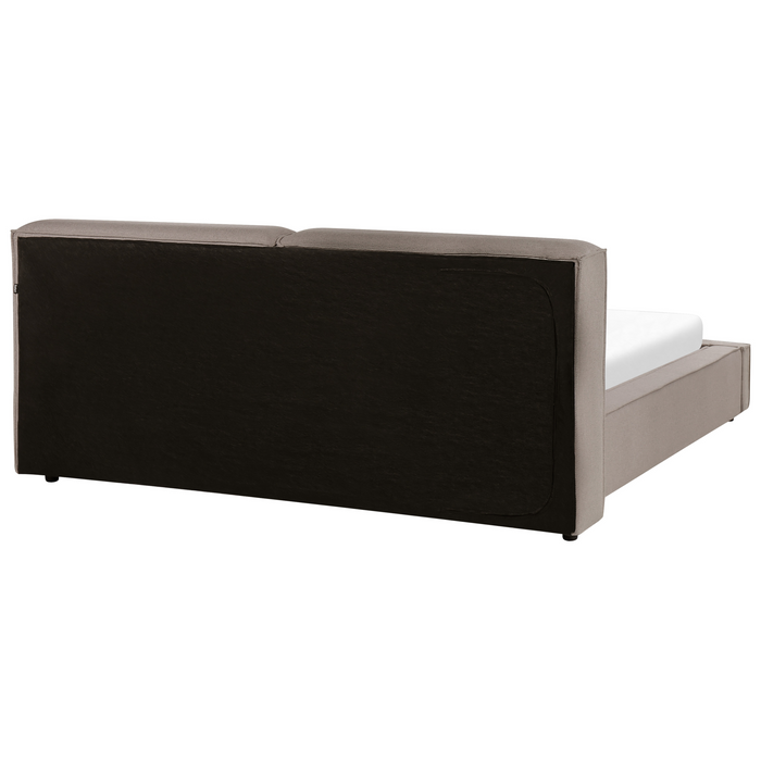 Beliani - LINARDS - Tweepersoonsbed - Lichtbruin - 180 x 200 cm - Stof