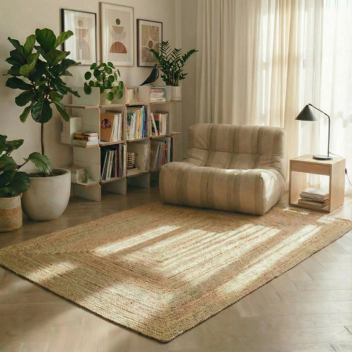 Mrcarpet Jute Vloerkleed Rechthoek naturel 140 x 200cm