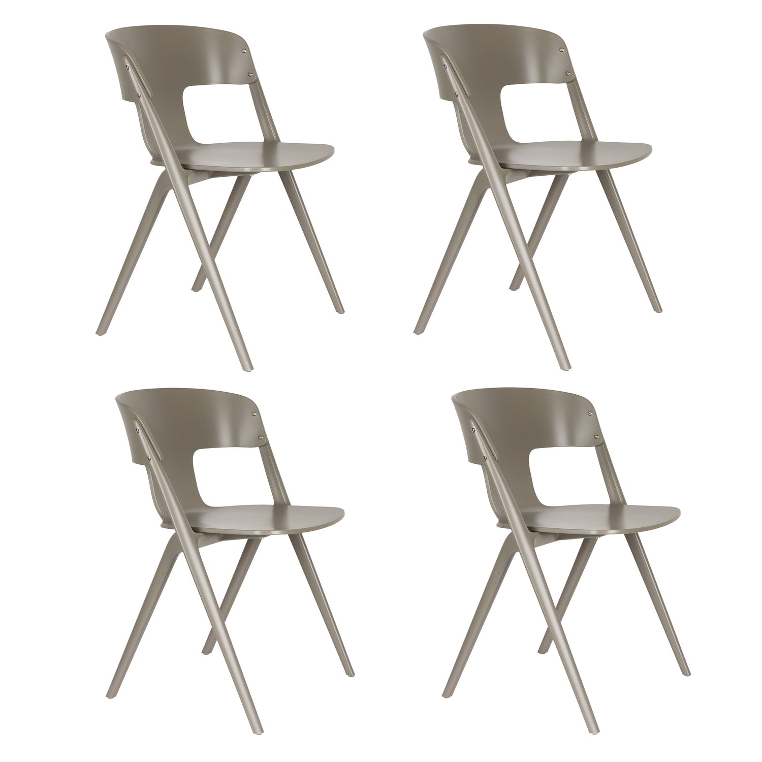 Zuiver Horizon Outdoor Eetkamerstoelen  Brown Rice - Set van 4 - Taupe
