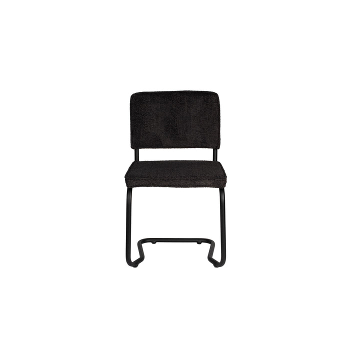 Zuiver Ridge Kink Eetkamerstoelen  Soft Zwart - Set van 2