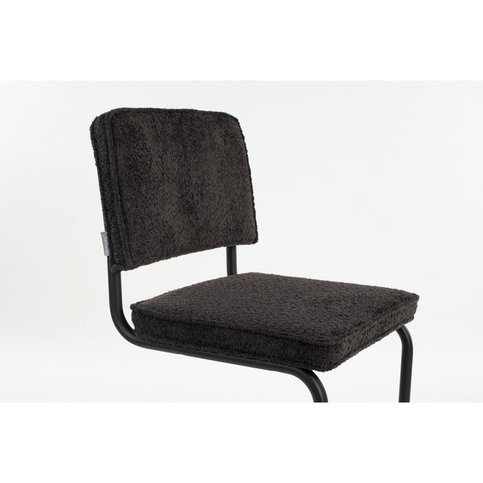 Zuiver Ridge Kink Eetkamerstoelen  Soft Zwart - Set van 2