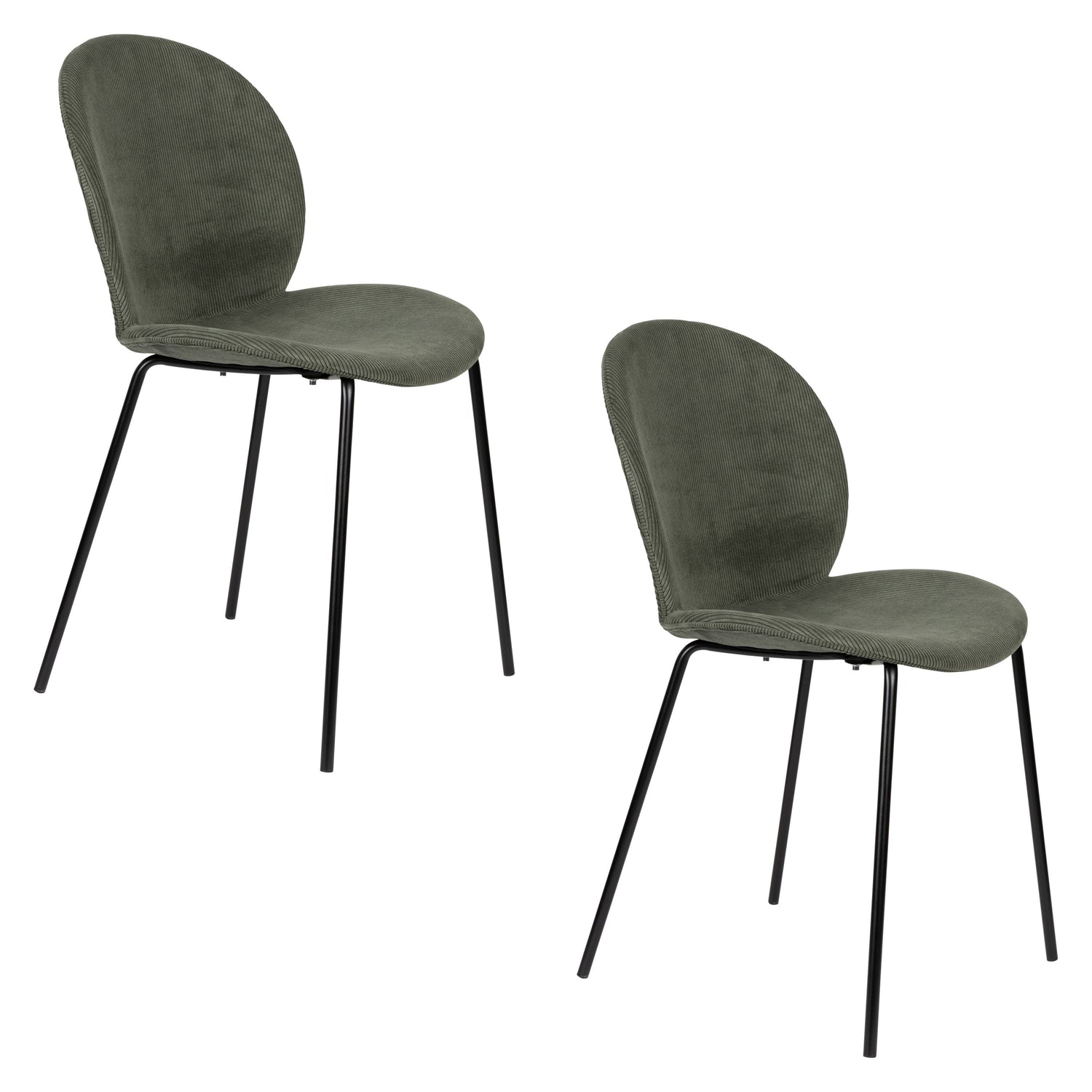 Zuiver Bonnet Eetkamerstoelen  Groen - Set van 2