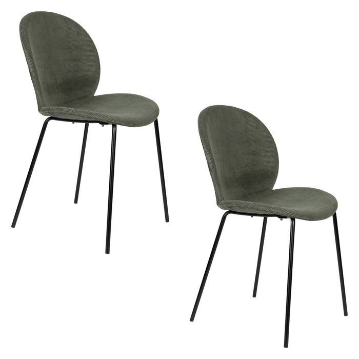 Zuiver Bonnet Eetkamerstoelen  Groen - Set van 2