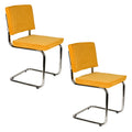 Zuiver Ridge Rib Eetkamerstoelen  Geel - Set van 2