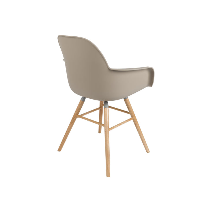 Zuiver Albert Kuip Eetkamerstoelen armleuning Taupe - Set van 2