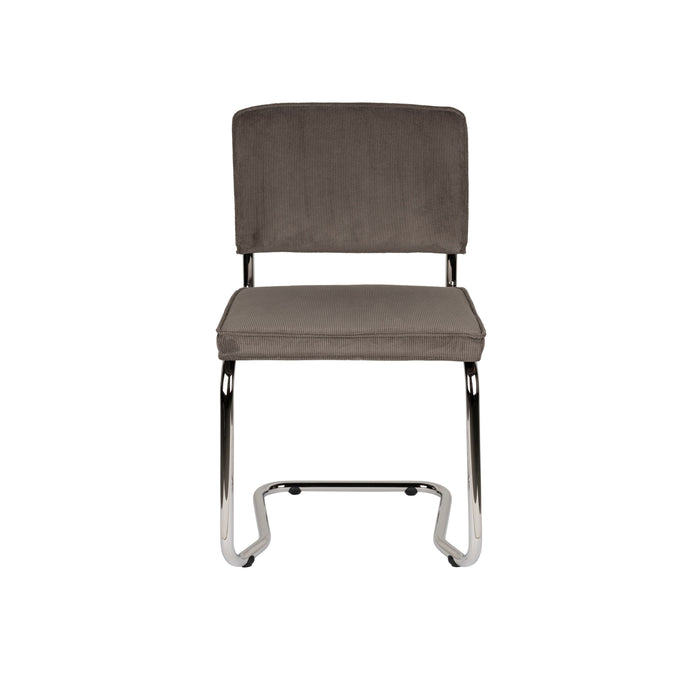 Zuiver Ridge Rib Kink Eetkamerstoelen  Grijs - Set van 2