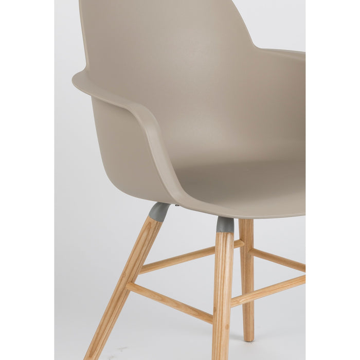 Zuiver Albert Kuip Eetkamerstoelen armleuning Taupe - Set van 2