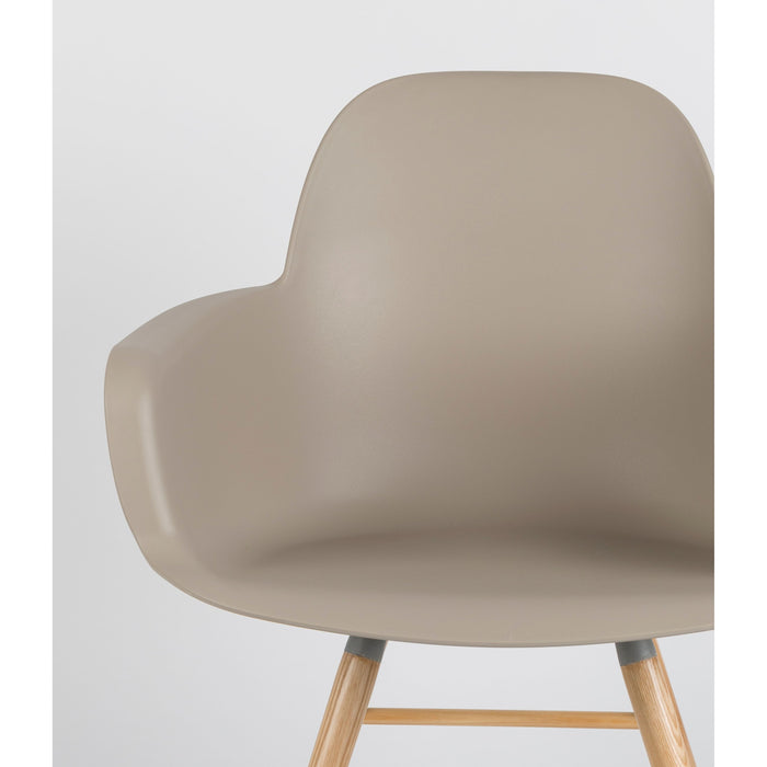 Zuiver Albert Kuip Eetkamerstoelen armleuning Taupe - Set van 2