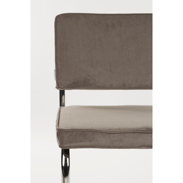 Zuiver Ridge Rib Kink Eetkamerstoelen  Grijs - Set van 2