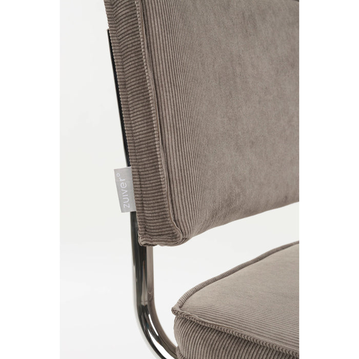 Zuiver Ridge Rib Kink Eetkamerstoelen  Grijs - Set van 2