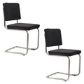 Zuiver Ridge Rib Kink Eetkamerstoelen  Zwart - Set van 2