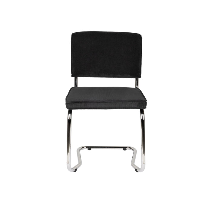 Zuiver Ridge Rib Kink Eetkamerstoelen  Zwart - Set van 2
