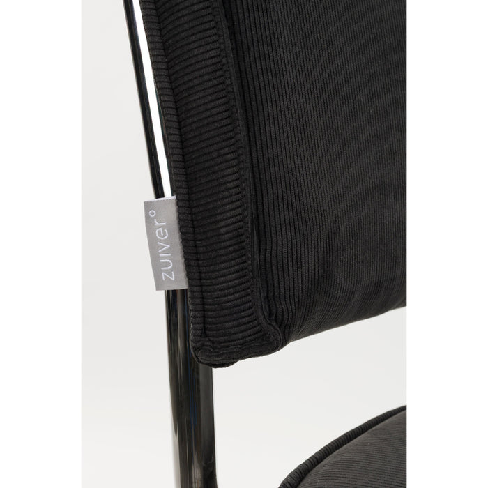 Zuiver Ridge Rib Kink Eetkamerstoelen  Zwart - Set van 2