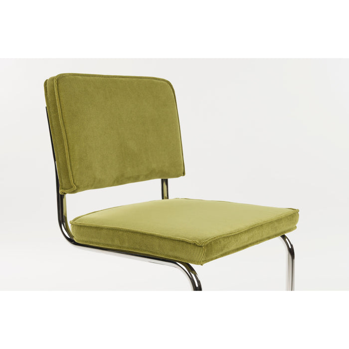 Zuiver Ridge Rib Eetkamerstoelen  Groen - Set van 2