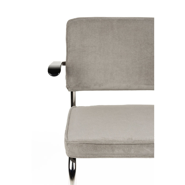 Zuiver Ridge Rib Eetkamerstoelen armleuning Lichtgrijs - Set van 2