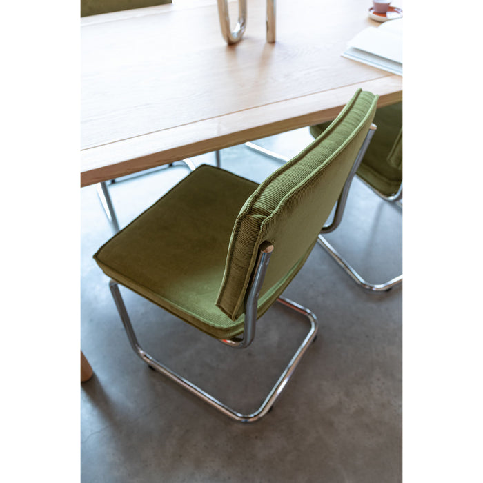 Zuiver Ridge Rib Eetkamerstoelen  Groen - Set van 2