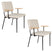 Zuiver Fellow Eetkamerstoelen armleuning Off-White - Set van 2 - Grijs