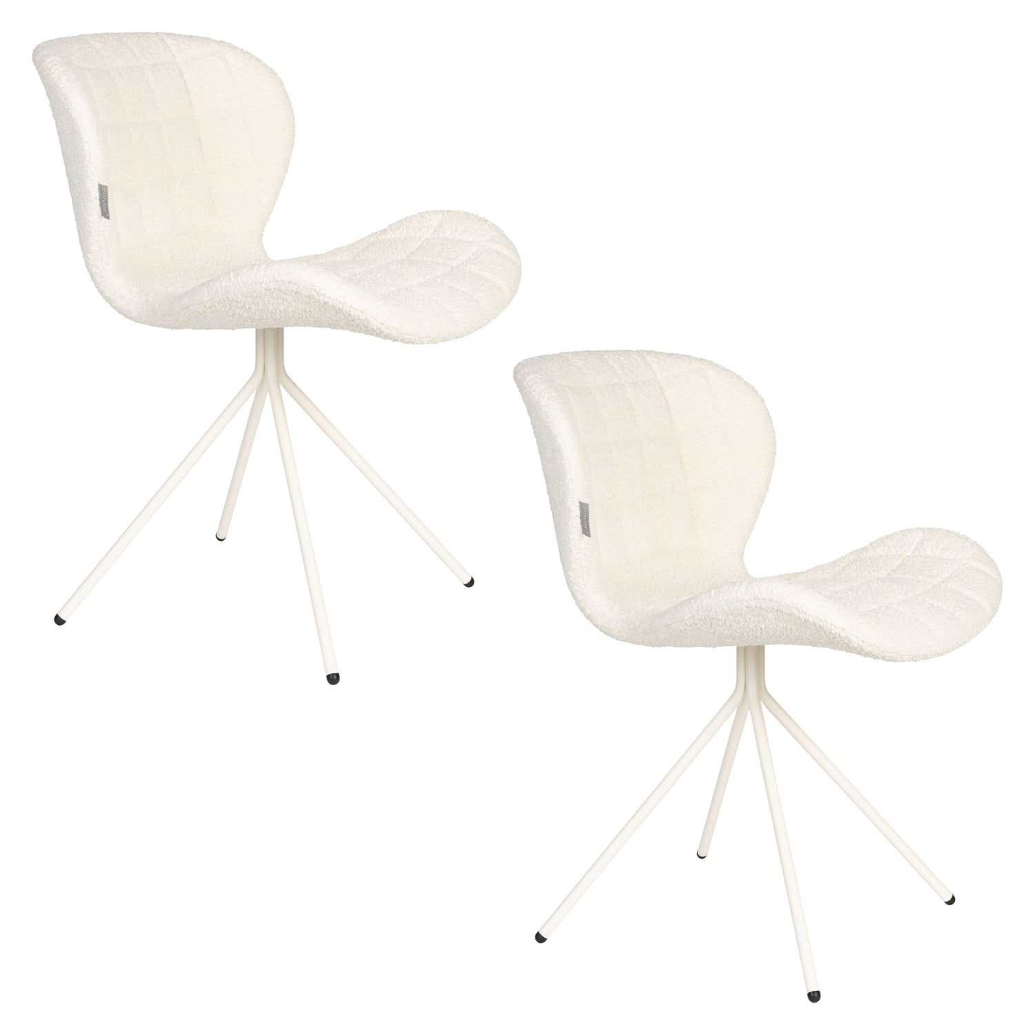 Zuiver OMG Eetkamerstoelen  Soft Off White - Set van 2