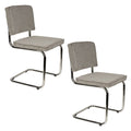 Zuiver Ridge Rib Eetkamerstoelen  Lichtgrijs - Set van 2