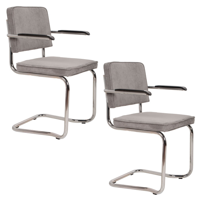 Zuiver Set van 2 eetkamerstoelen Ridge Rib Kink