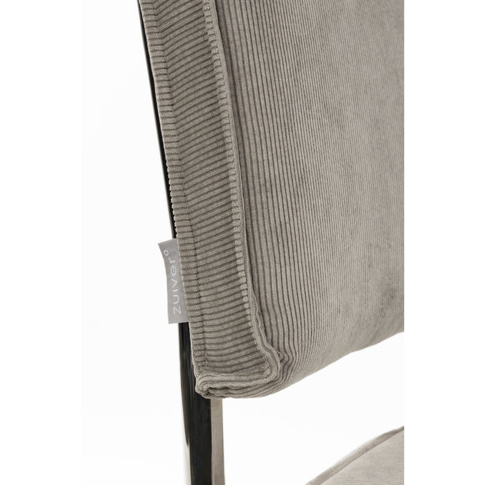 Zuiver Ridge Rib Eetkamerstoelen  Lichtgrijs - Set van 2