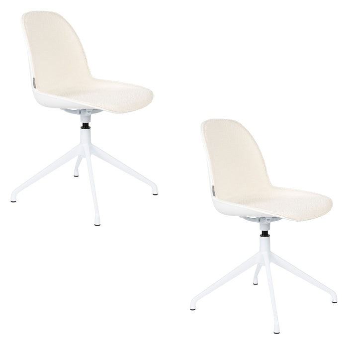 Zuiver Albert Kuip Swivel Eetkamerstoelen  Wit - Set van 2