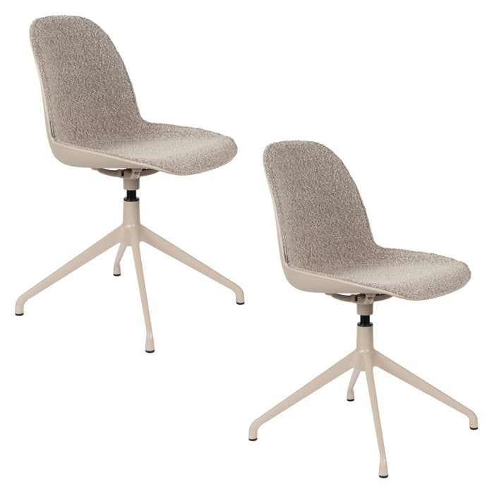 Zuiver Albert Kuip Swivel Eetkamerstoelen  Taupe - Set van 2