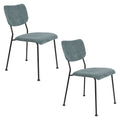 Zuiver Benson Eetkamerstoelen  Grijs|Blauw - Set van 2