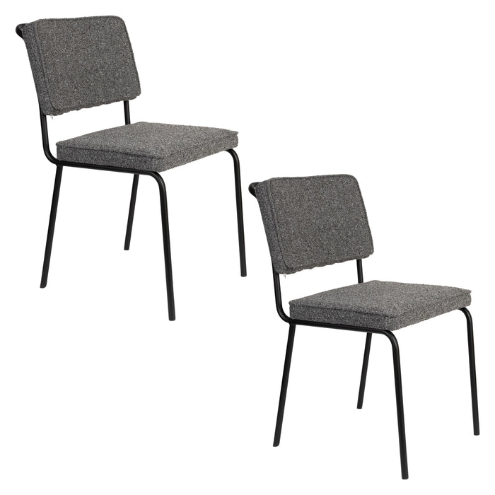 Zuiver Buddy Eetkamerstoelen  Zwart - Set van 2