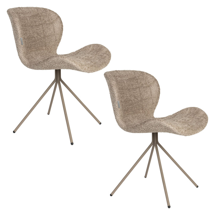 Zuiver OMG Eetkamerstoelen  Soft Beige - Set van 2