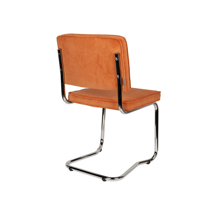 Zuiver Ridge Rib Kink Eetkamerstoelen  Oranje - Set van 2