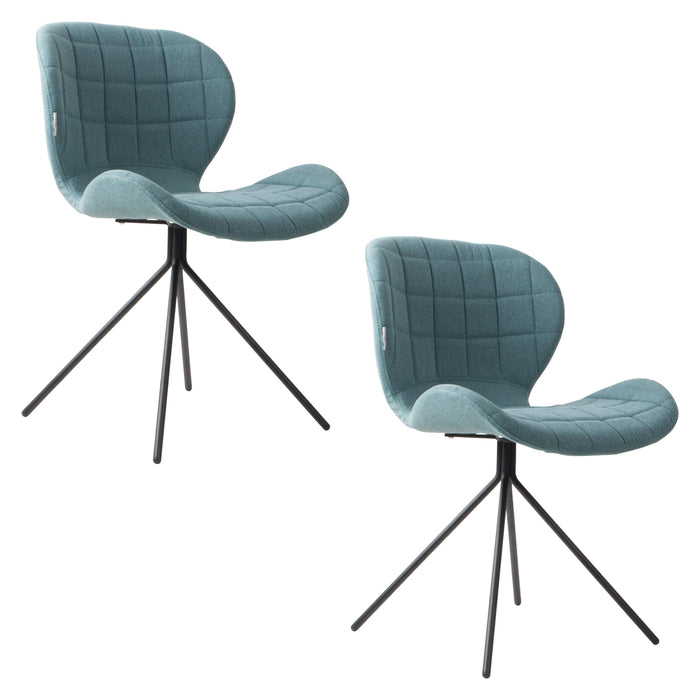 Zuiver OMG Eetkamerstoelen  Blauw - Set van 2