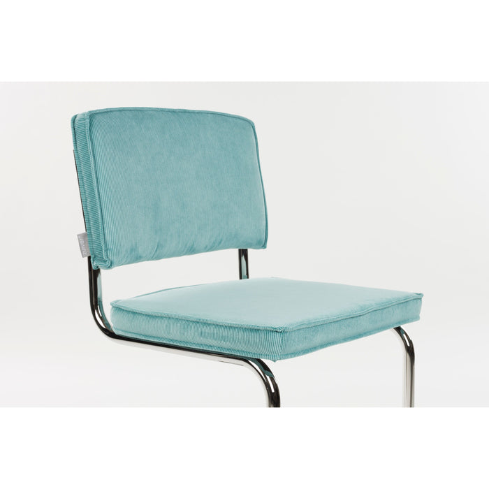 Zuiver Ridge Rib Eetkamerstoelen  Blauw - Set van 2