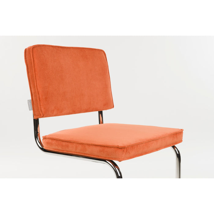 Zuiver Ridge Rib Eetkamerstoelen  Oranje - Set van 2