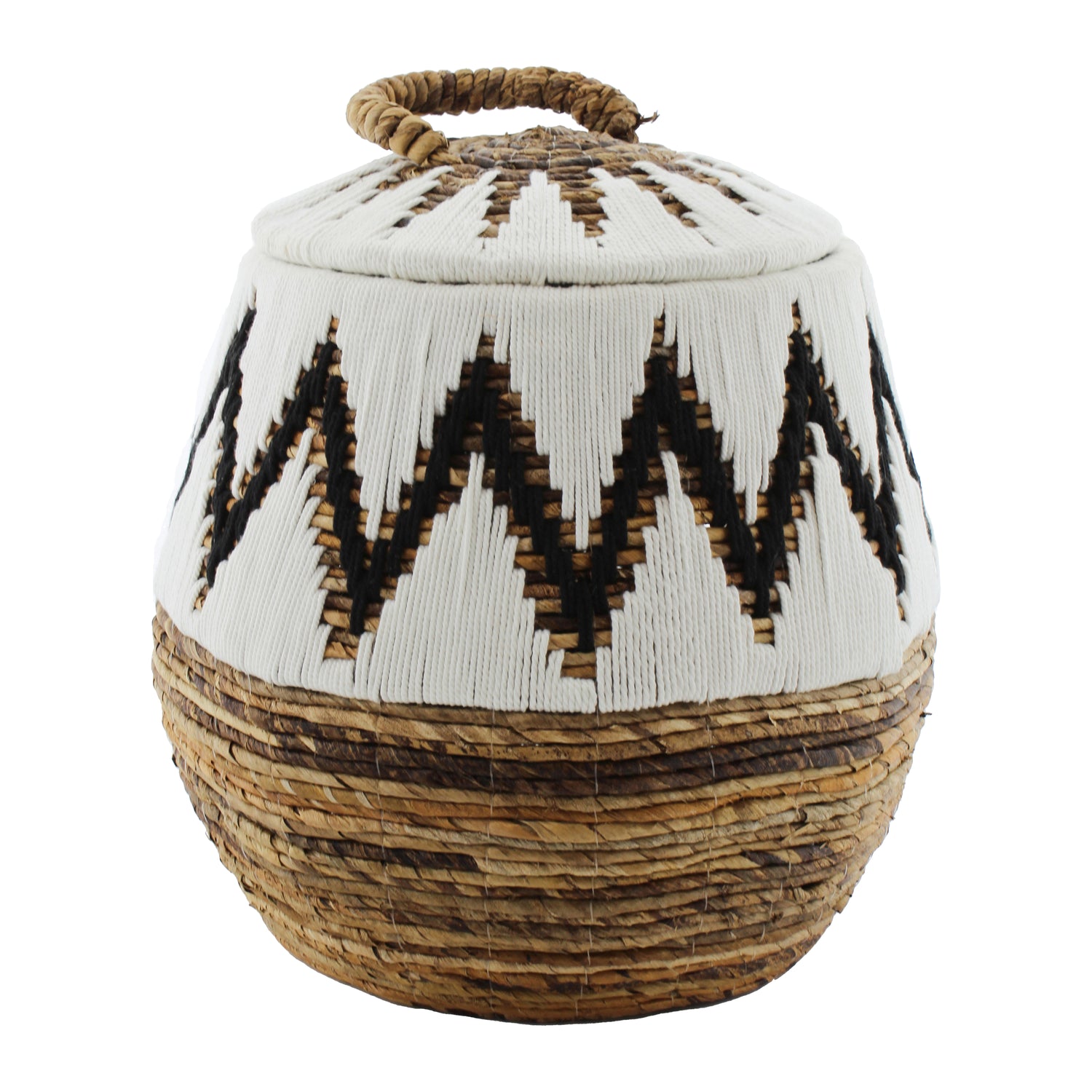 Van der Leeden Abaca Opbergmand met Deksel - H 38 x Ø 41 cm