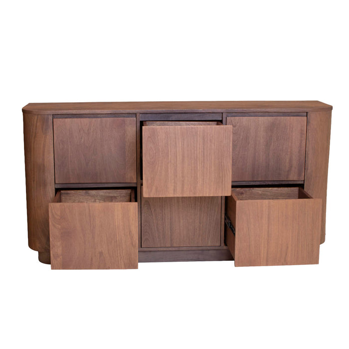 DÉJA Living - Dressoir Donkerbruin Mangohout - 160x40x80cm - Zenia