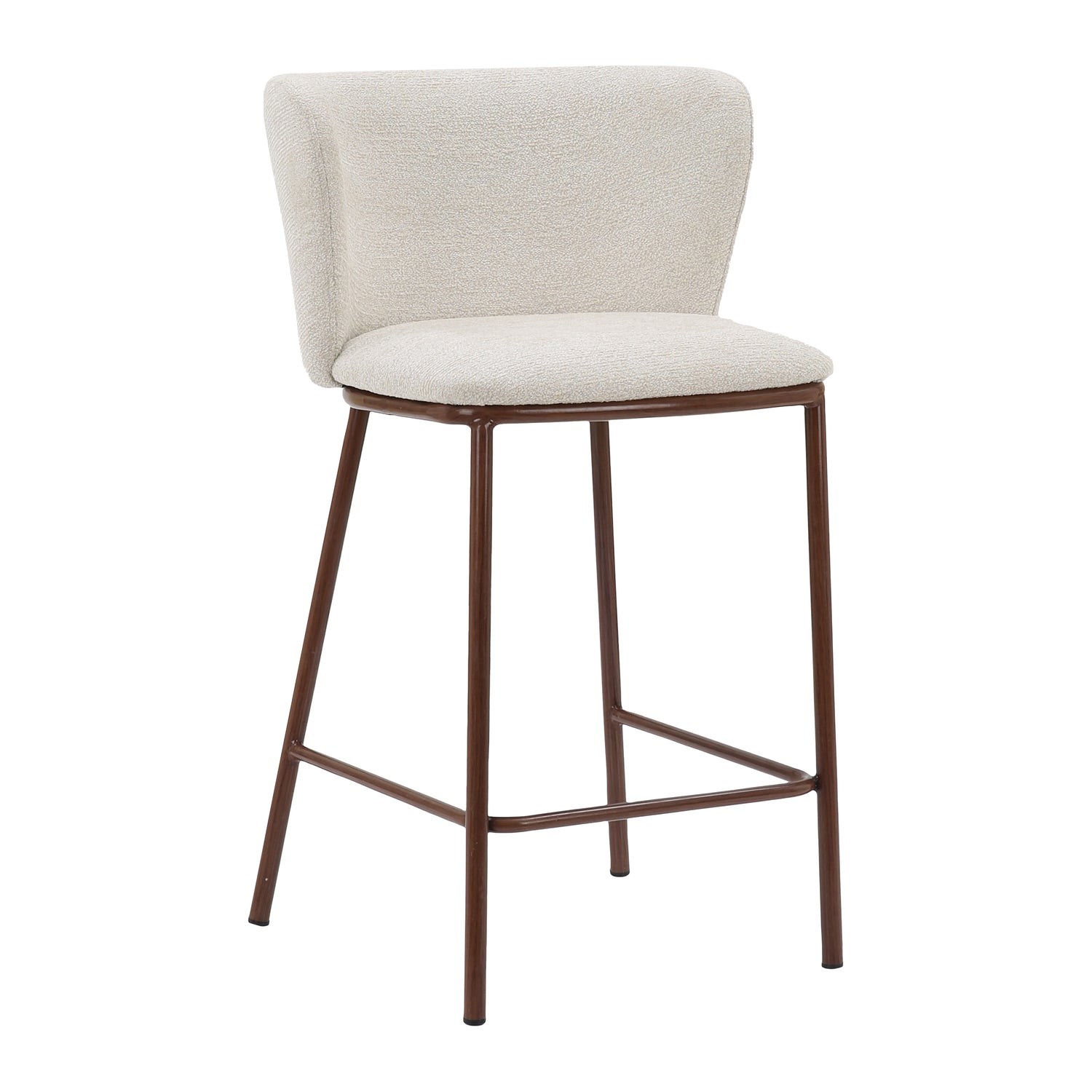 by fonQ Pebl Barkruk - Beige / Walnoot