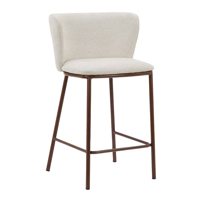 by fonQ Pebl Barkruk - Beige / Walnoot