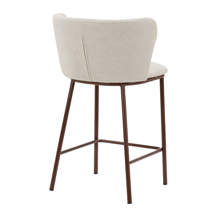 by fonQ Pebl Barkruk - Beige / Walnoot