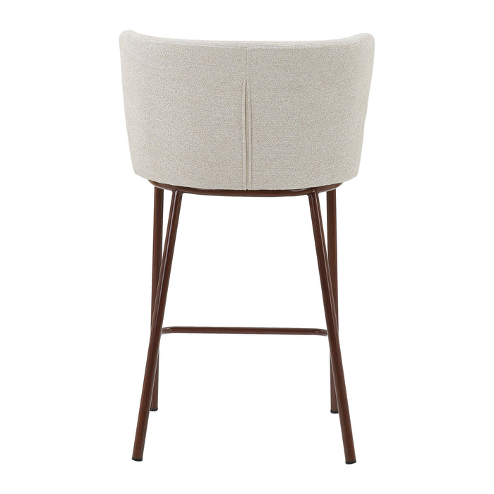 by fonQ Pebl Barkruk - Beige / Walnoot