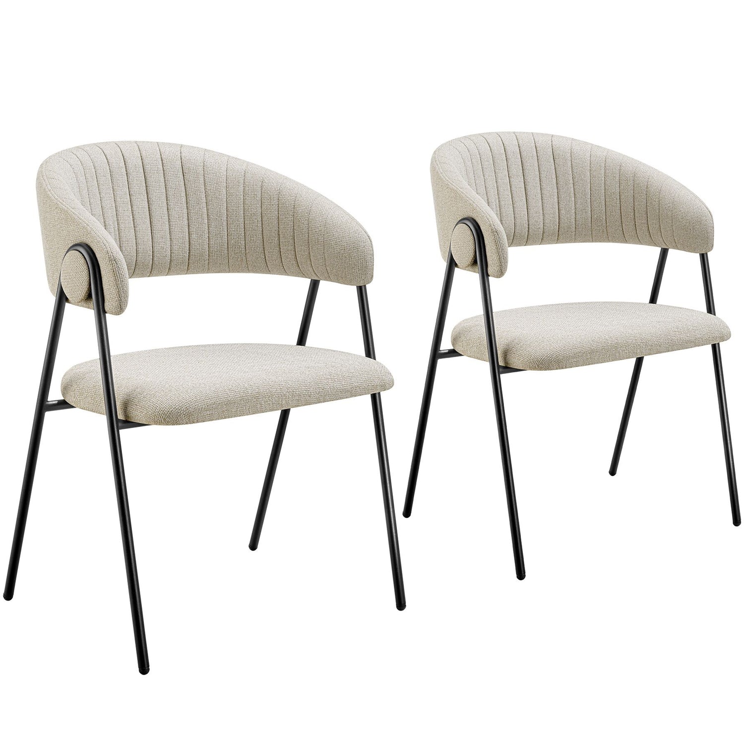 tectake® Eetkamerstoel Bedano, gestoffeerd, geweven stof, 150 kg