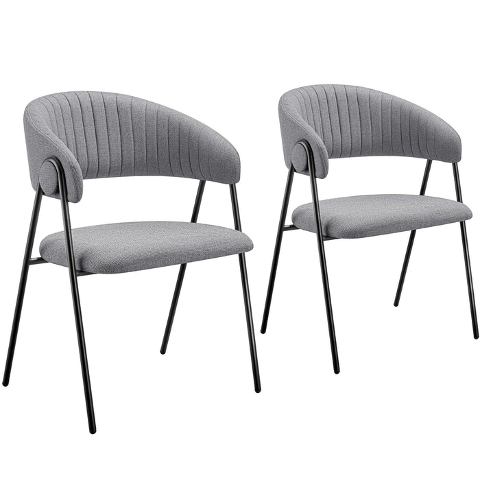 tectake® Eetkamerstoel Bedano, gestoffeerd, geweven stof, 150 kg