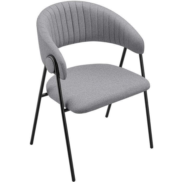 tectake® Eetkamerstoel Bedano, gestoffeerd, geweven stof, 150 kg