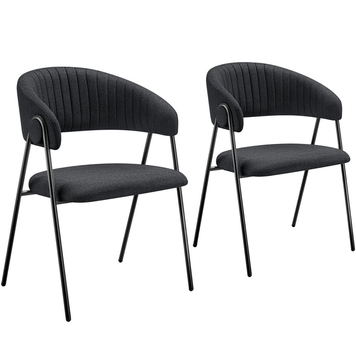 tectake® Eetkamerstoel Bedano, gestoffeerd, geweven stof, 150 kg