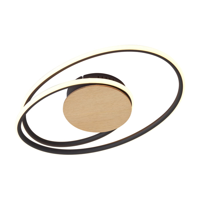 QAZQA Design plafondlamp hout incl. LED 3-staps dimbaar - Rowan