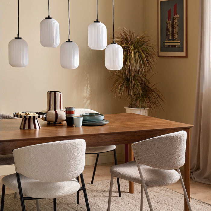 by fonQ Ribba Hanglamp - 5 Lichts - Opaalglas