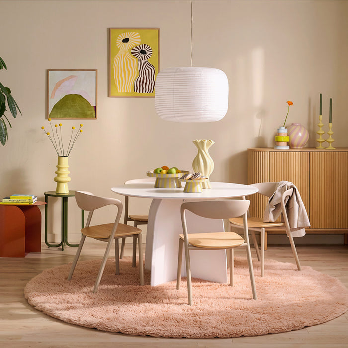 by fonQ Aera Eetkamerstoel - Naturel / Lichtgrijs