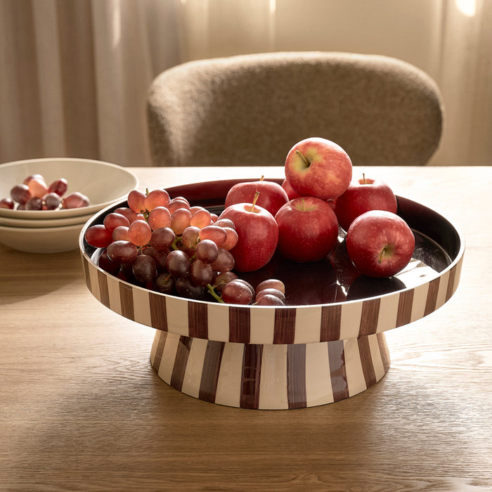 by fonQ Arcade Serveerschaal Ø 32 cm - Beige / Hot Chocolate