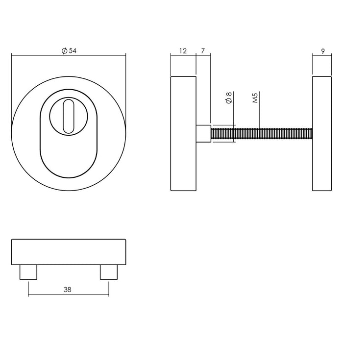 Intersteel Voordeurset veiligheidsbeslag SKG*** rond rozet rvs