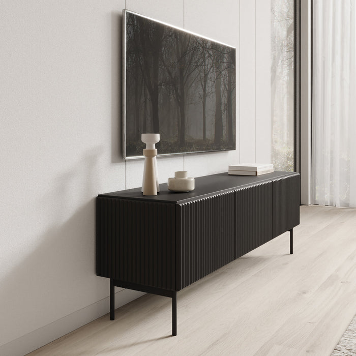 Meubella - Marajo - TV-Meubel - Zwart - 147 cm